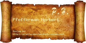 Pfefferman Herbert névjegykártya